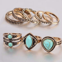 Load image into Gallery viewer, 8Pcs Ring Bohemian Antique Gold Beach Midi Rings - SexyBling