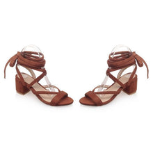 Load image into Gallery viewer, Square Heels Gladiator Women Sandals - SexyBling
