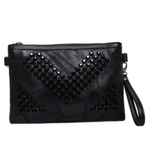 Load image into Gallery viewer, Pretty Black Leather Envelope Clutch - SexyBling