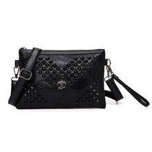 Load image into Gallery viewer, Pretty Black Leather Envelope Clutch - SexyBling