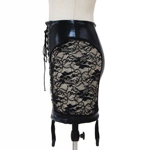 Kinky Vinyl Leather Pencil Skirt - SexyBling