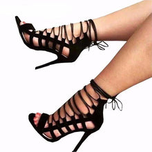 Load image into Gallery viewer, Hot Cross Strap Lace Up Pumps - SexyBling