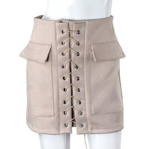 Stunning Body Con Lace Up Pencil Skirt - SexyBling