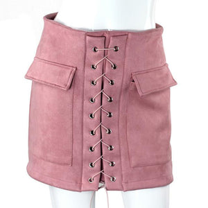 Stunning Body Con Lace Up Pencil Skirt - SexyBling