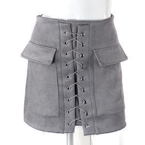 Stunning Body Con Lace Up Pencil Skirt - SexyBling