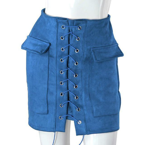 Stunning Body Con Lace Up Pencil Skirt - SexyBling