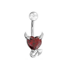 Load image into Gallery viewer, Zircon Heart Belly Ring - SexyBling