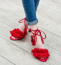 Load image into Gallery viewer, Sexy Floral Tassel Strapped Pumps - SexyBling