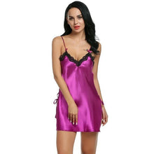 Load image into Gallery viewer, Erotic Slit Satin Night Lingerie - SexyBling