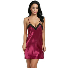 Load image into Gallery viewer, Erotic Slit Satin Night Lingerie - SexyBling