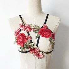 Load image into Gallery viewer, Floral Appliques Embroided Crop TOP - SexyBling
