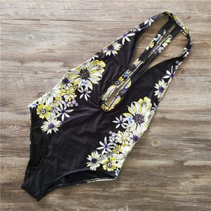Tropical Bandage One Piece Bikini - SexyBling