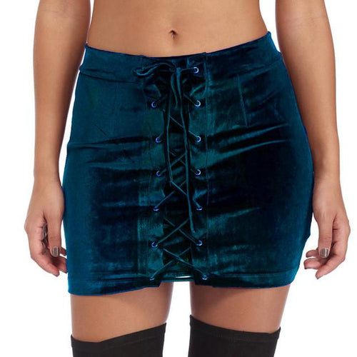 Vintage Velvet Lace Up Club Shorts - SexyBling