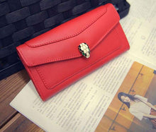 Load image into Gallery viewer, Sexy Snake Head Leather Women Wallet - SexyBling