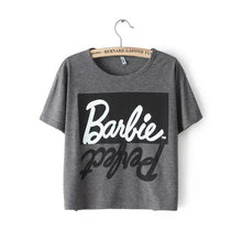 Load image into Gallery viewer, Sexy Letter Print Gray Crop Top - SexyBling