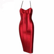Load image into Gallery viewer, Strappy Draping Bust Metallic Dress - SexyBling