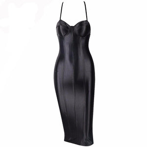 Strappy Draping Bust Metallic Dress - SexyBling