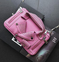 Load image into Gallery viewer, Motorcycle Jacket Chain Rivet Clutch - SexyBling