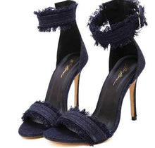 Load image into Gallery viewer, Sexy Denim High Heel Pump Sandals - SexyBling