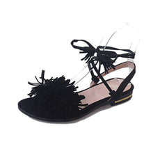 Load image into Gallery viewer, Goddess Gladiator Fur Ankle Sandals - SexyBling