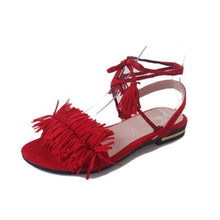 Load image into Gallery viewer, Goddess Gladiator Fur Ankle Sandals - SexyBling