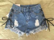 Load image into Gallery viewer, Hot High Waisted Button Zipper Denim Shorts - SexyBling