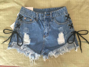 Hot High Waisted Button Zipper Denim Shorts - SexyBling