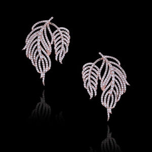 White-Gold Color Zircon Earrings - SexyBling