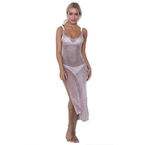 Glamorous Golden Hollow Chain Cover Up - SexyBling
