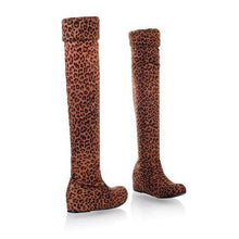 Load image into Gallery viewer, Over the Knee Flock Sexy High Heels Woman Shoes - SexyBling