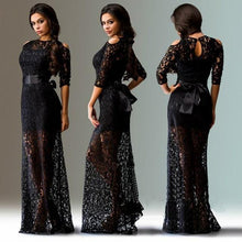 Load image into Gallery viewer, Glamorous Off Shoulder Embroided Floral Dress - SexyBling