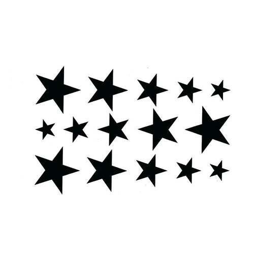 Solid Black  Five-pointed Star Waterproof Temporary Tattoo - SexyBling