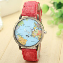 Load image into Gallery viewer, New Ladies Denim Global Travel Map Watch - SexyBling