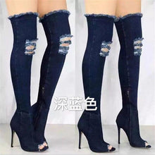 Load image into Gallery viewer, Dominant Denim Over the Knee Boots - SexyBling