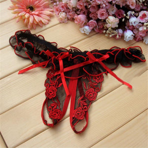 Low Waist Lace Thong Panties - SexyBling