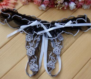 Low Waist Lace Thong Panties - SexyBling