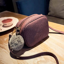 Load image into Gallery viewer, Sexy Fur Ball Zipper Leather Clutch - SexyBling