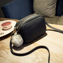 Load image into Gallery viewer, Sexy Fur Ball Zipper Leather Clutch - SexyBling