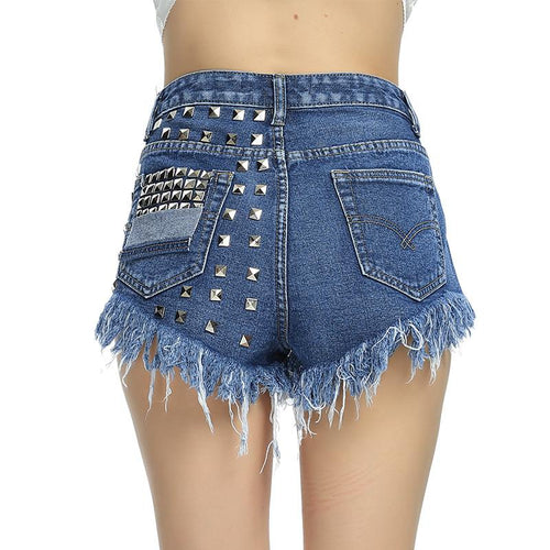 Vintage Rivet Tassel High Waist Short - SexyBling