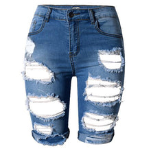 Load image into Gallery viewer, Naughty Knee High Denim Ripped Jeans - SexyBling