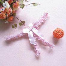 Load image into Gallery viewer, Hot Floral Lace Bow Thong - SexyBling