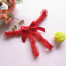 Load image into Gallery viewer, Hot Floral Lace Bow Thong - SexyBling