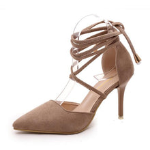Load image into Gallery viewer, Cross Tied Gladiator Pumps - SexyBling