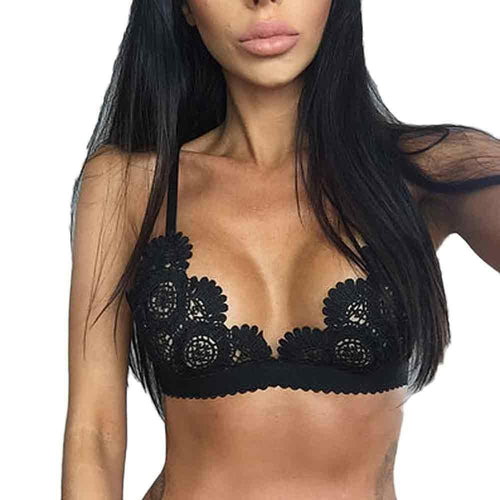 Exotic Crochet Lace Flower Bralette - SexyBling