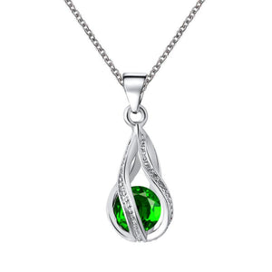 Maxi Crystal Tear-drop Necklace - SexyBling