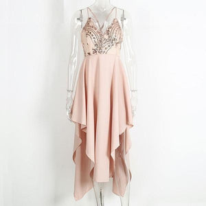 Lustful Sequined Tail Evening Dress - SexyBling