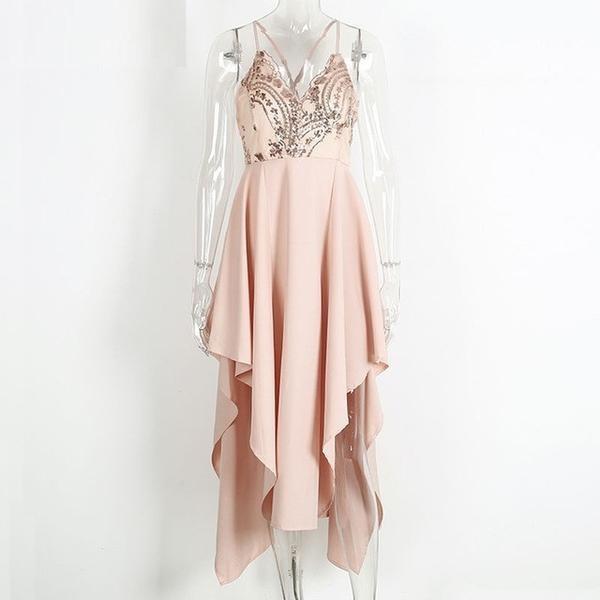 Lustful Sequined Tail Evening Dress - SexyBling