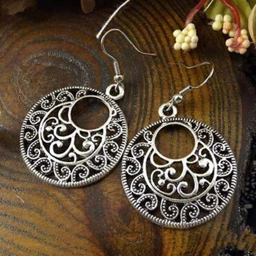 Tibetan Round Dangle Earrings - SexyBling