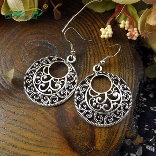 Tibetan Round Dangle Earrings - SexyBling