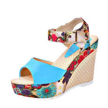 Load image into Gallery viewer, Sexy High Wedge Heel Thick Crust Flower Sandals - SexyBling